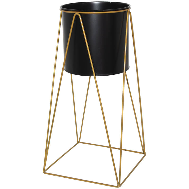 Black & Gold Plant Stand 50cm NZI INTERIORS