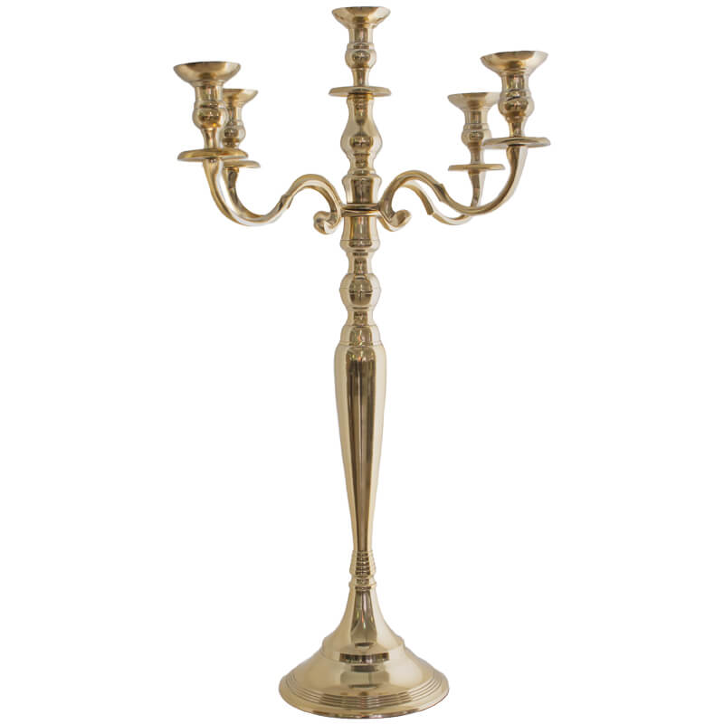 Gold 5 Lite Candelabra 70cm