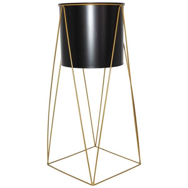 Black & Gold Plant Stand 70cm