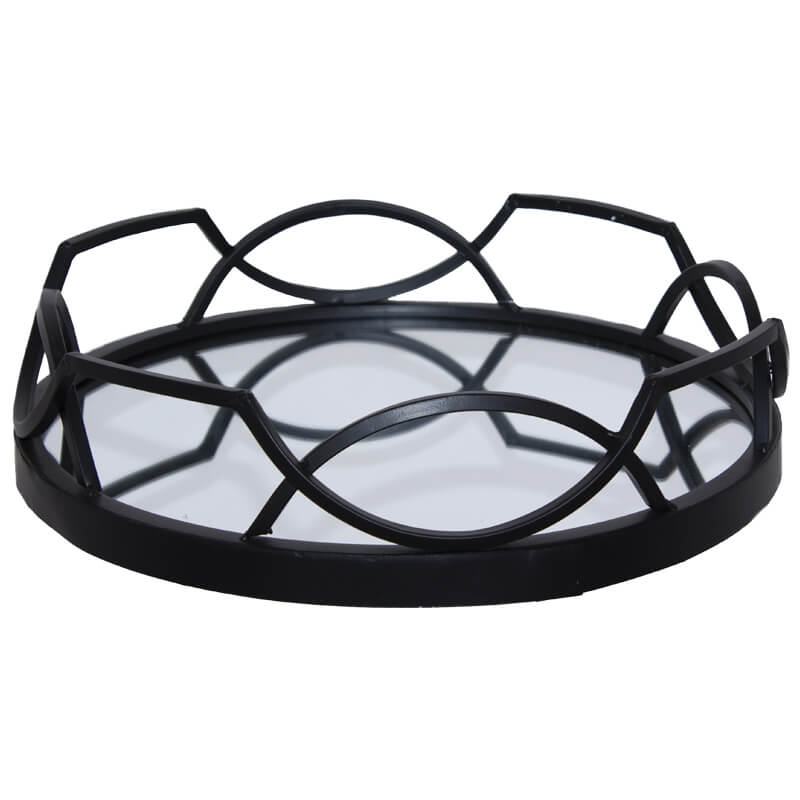 Black Metro Round Tray 40cm
