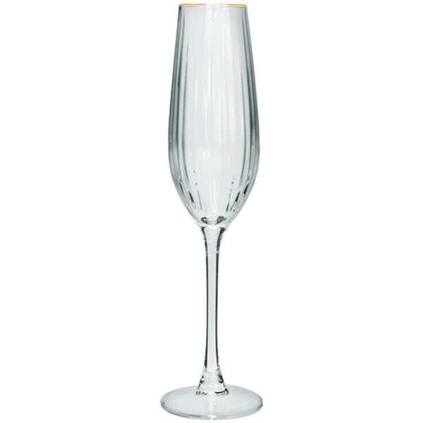 Oliver Gold Rim Flute 240ML Set of 6