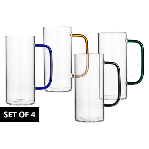 Colour Handle Coffee Mugs Set of 4