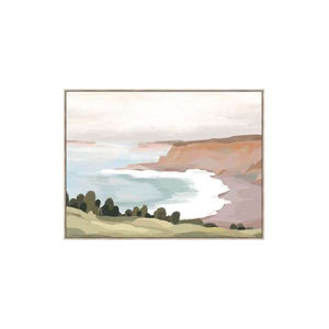 Coastal Cliff Wall Art in Sunset